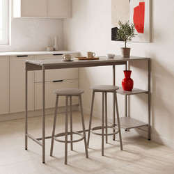 Σετ τραπέζι μπαρ Nexous pakoworld 3τεμ taupe μέταλλο 124x44x100εκ