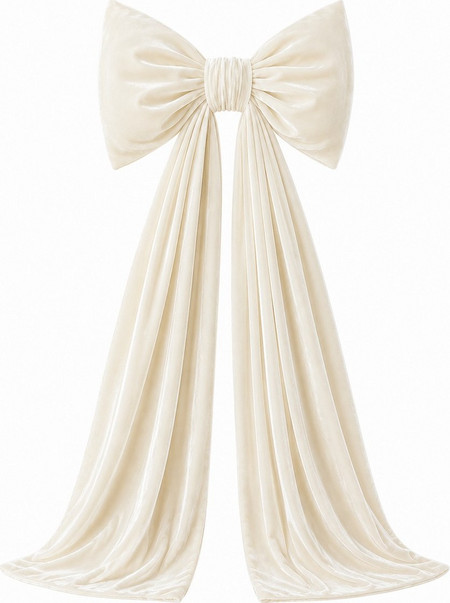 Χριστουγεννιάτικος Φιόγκος Βελούδο Off White 180εκ (LongStar) (VL-BOW180-WW)