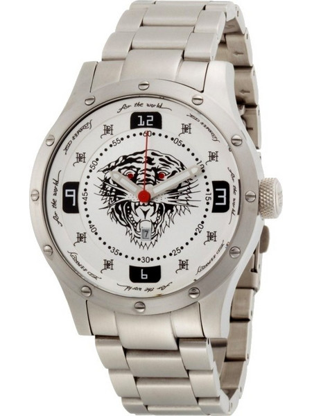 ED Hardy Brute Silver Ανδρικό Ρολόι με Ασημί Μεταλλικό Μπρασελέ BR-SR