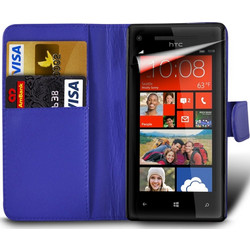 Δερμάτινη Stand Θήκη/Πορτοφόλι για Alcatel One Idol 2 Mini S 6036Y - Μπλέ (OEM)