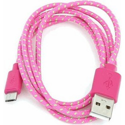 OMEGA καλώδιο USB 2.0V - Micro B USB 2.0V - 1M - PINK & GREEN OUFBCP