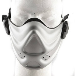 Hard Foam Neoprene Half Face Mask - Silver