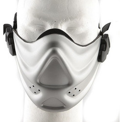 Hard Foam Neoprene Half Face Mask - Silver