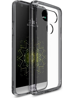 Ringke (Fusion) Διάφανη Θήκη LG G5 με TPU Bumper Smoke Black + Screen Protector(7708)