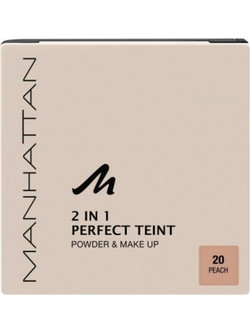 Manhattan 2 In 1 Perfect Teint Powder & Make Up 20 Peach Compact Make Up 9gr