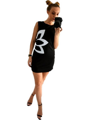 Φόρεμα Tunic with flower - Μάυρο