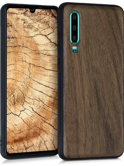 KW Σκληρή Ξύλινη Θήκη Huawei P30 - Dark Brown(200-103-698)