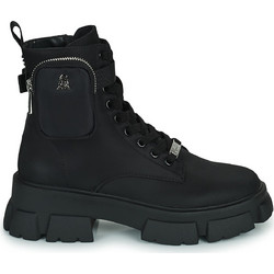 Steve Madden Tanker-P Γυναικεία Αρβυλάκια Δερμάτινα Μαύρα με Χοντρό Χαμηλό Τακούνι SM11001615-04004-001
