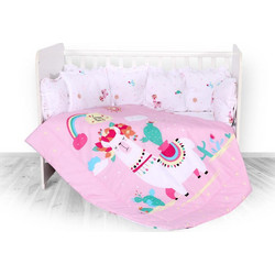 Lorelli Happy Lama Σετ Κούνιας Pink 60x120cm 4τμχ