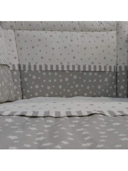 Excellent Σετ Κούνιας Stars Grey 6τμχ