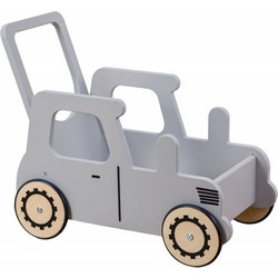 Babycute Jeep Κουτί Παιχνιδιών Ξύλινη Περπατούρα Αυτοκινητάκι Γκρι