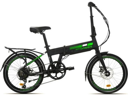 Velogreen Docgreeen Grundig 20 Σπαστό Ηλεκτρικό Ποδήλατο Πόλης 20" 250W και Δισκόφρενα Μαύρο Πράσινο