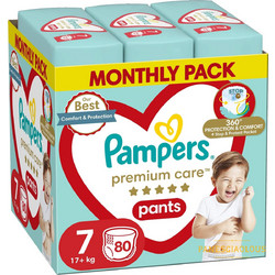 Pampers Premium Care Pants Πάνες Βρακάκι No7 17kg+ 80τμχ