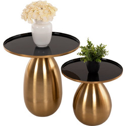 HomeMarkt Deanna Βοηθητικά Τραπεζάκια Στρογγυλά Μεταλλικά 2τμχ HM9661