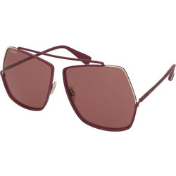 Max mara MM0006 81Y Γυναικεία Γυαλιά Ηλίου Πολυγωνικά Μεταλλικά Μωβ με Ροζ Polarized Φακό