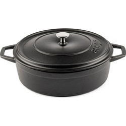 Hosse Kitchen Μαντεμένια Κατσαρόλα Ρηχή Black Onyx 28cm