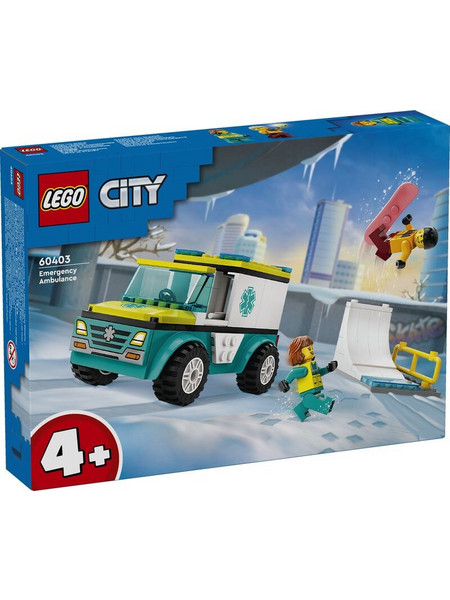 Lego City Emergency Ambulance & Snowboarder για 4+ Ετών 60403