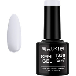 Elixir Semi Gel 1338 Cotton White Ημιμόνιμο Βερνίκι Νυχιών 8ml