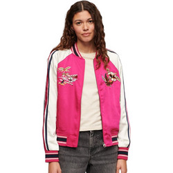 Superdry Γυναικείο Μπουφάν Bomber Μακρύ Φούξια W5011666A-41R
