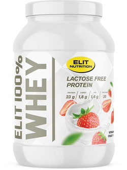 Elit Nutrition 100% Whey Lactose Free Strawberry Πρωτεΐνη Ορού Γάλακτος Γράμμωσης Χωρίς Λακτόζη & Γλουτένη 900gr