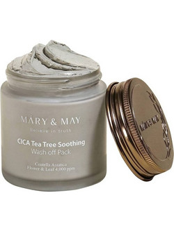 Mary & May Cica TeaTree Soothing Wash Off Pack Κρεμώδης Μάσκα Προσώπου για Καταπράυνση με Άργιλο 30gr