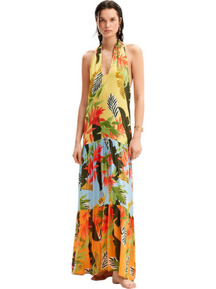 Desigual Maxi Καλοκαιρινό Βραδινό Φόρεμα Floral Πολύχρωμο 24SWMW08-9019