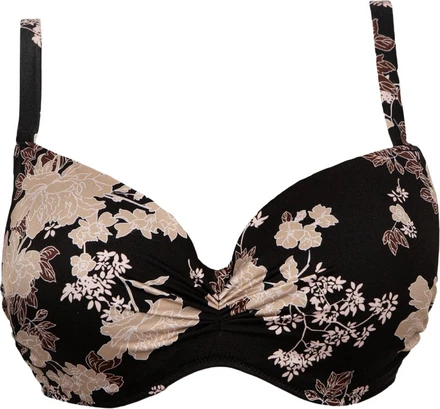 Rock Club Bikini Top Floral Μαύρο Μπεζ BP-2412 | BestPrice.gr