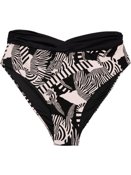 Rock Club Ψηλόμεσο Bikini Slip Μαύρο Μπεζ BP-1737