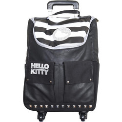 SunCe Hello Kitty Σχολική Τσάντα Πλάτης Δημοτικού Μαύρη Λευκή HGS-1418
