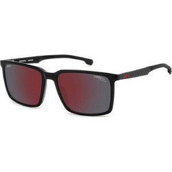 Carrera CA023S 807H4 Ανδρικά Γυαλιά Ηλίου Τετράγωνα Κοκάλινα Μαύρα με Ροζ Καθρέπτη Φακό