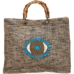 Verde Υφασμάτινη Τσάντα Θαλάσσης Χειρός Καφέ 34x41cm 14-0276
