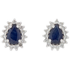 Million Diamonds Γυναικεία Σκουλαρίκια Καρφωτά από Λευκόχρυσο 18K με Διαμάντι & Ζαφείρι SK20104