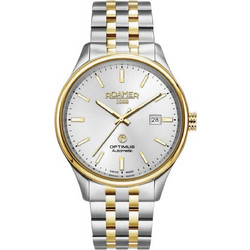 Roamer Optimus Ανδρικό Ρολόι Αυτόματο με Ασημί Χρυσό Μεταλλικό Μπρασελέ R983983471550