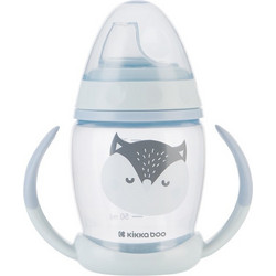 KikkaBoo Happy Face Ποτηράκι με Στόμιο Σιλικόνης + Λαβές Blue 200ml