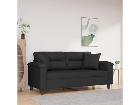 vidaXL Διθέσιος Καναπές Microfiber Μαύρος 170x77x80cm 3200974