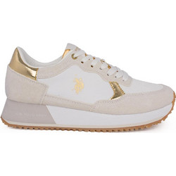 U.S. Polo Assn. Γυναικεία Sneakers Εκρού Χρυσά SACHA002W/4ST1