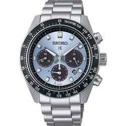 Seiko Prospex Ανδρικό Ρολόι Χρονογράφος Solar με Ασημί Μεταλλικό Μπρασελέ SSC935P1