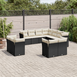 vidaXL Σετ Σαλόνι Κήπου Rattan 11τμχ Μαύρο VDXL3218506