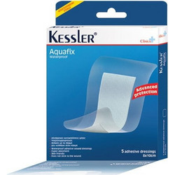 Kessler Aquafix Αποστειρωμένες Αδιάβροχες Αυτοκόλλητες Γάζες 8x10cm 5τμχ