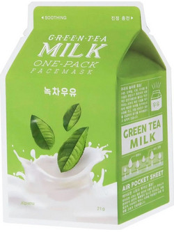 A'pieu Green Tea Milk One-Pack Face Sheet Mask 21gr