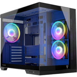 Modecom Volcano Panorama Apex 3F Black Gaming Midi Tower Κουτί Υπολογιστή RGB με Πλαϊνό Παράθυρο