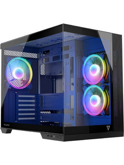 Modecom Volcano Panorama Apex 3F Black Gaming Midi Tower Κουτί Υπολογιστή RGB με Πλαϊνό Παράθυρο