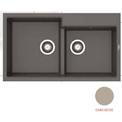 Pyramis Ithaka Ένθετος Νεροχύτης Γρανίτη Dark Beige 86x50cm 070242511