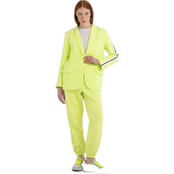 Replay Γυναικείο Σακάκι Μακρύ Υφασμάτινο Oversized Lime W7749A.000.23474