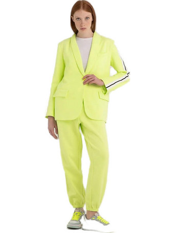 Replay Γυναικείο Σακάκι Μακρύ Υφασμάτινο Oversized Lime W7749A.000.23474