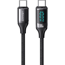 Usams SJ546 Braided LED USB-C to USB-C 100W 1.2m Black SJ546USB01