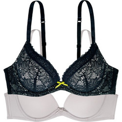 Dorina Ozone Σουτιέν για Βαθύ Ντεκολτέ Push Up με Μπανέλα Navy Μπλε Γκρι D01803X-X33