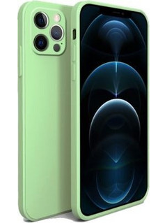 Bodycell Square Liquid Silicon Back Cover Light Green (iPhone 12 Pro Max)