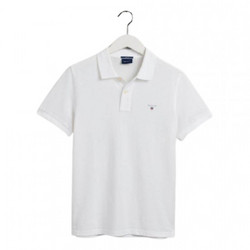 Gant Ανδρική Μπλούζα Polo Κοντομάνικη Λευκή 3G2201-110