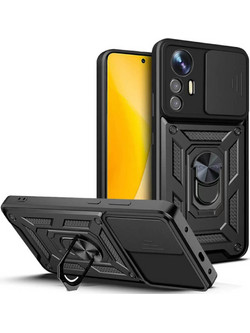 Bodycell Armor Slide Ring Holder Back Cover Black (Xiaomi 12 Lite)